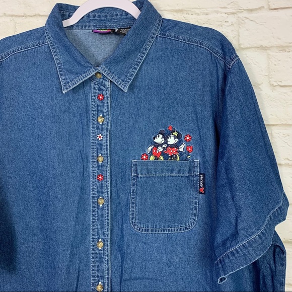 Mickey Unlimited Vintage 90s Cute Embroidered Top - Picture 2 of 8